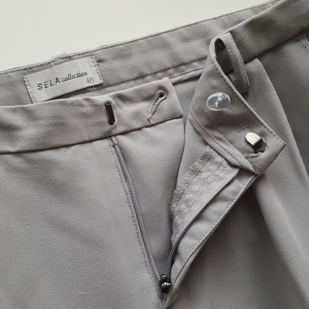 Sela Collection Solid Gray Work Trousers - image 7